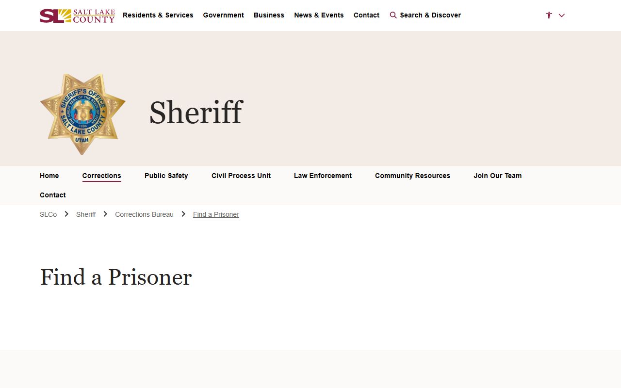 Salt Lake County inmate lookup for Cottonwood Heights 72 hour booking