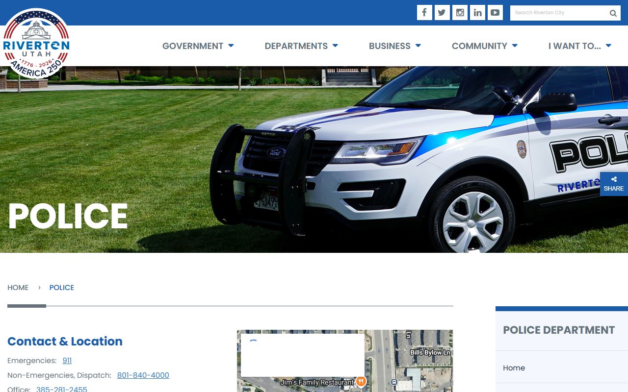 Riverton City Police Department website for 72 hour booking information