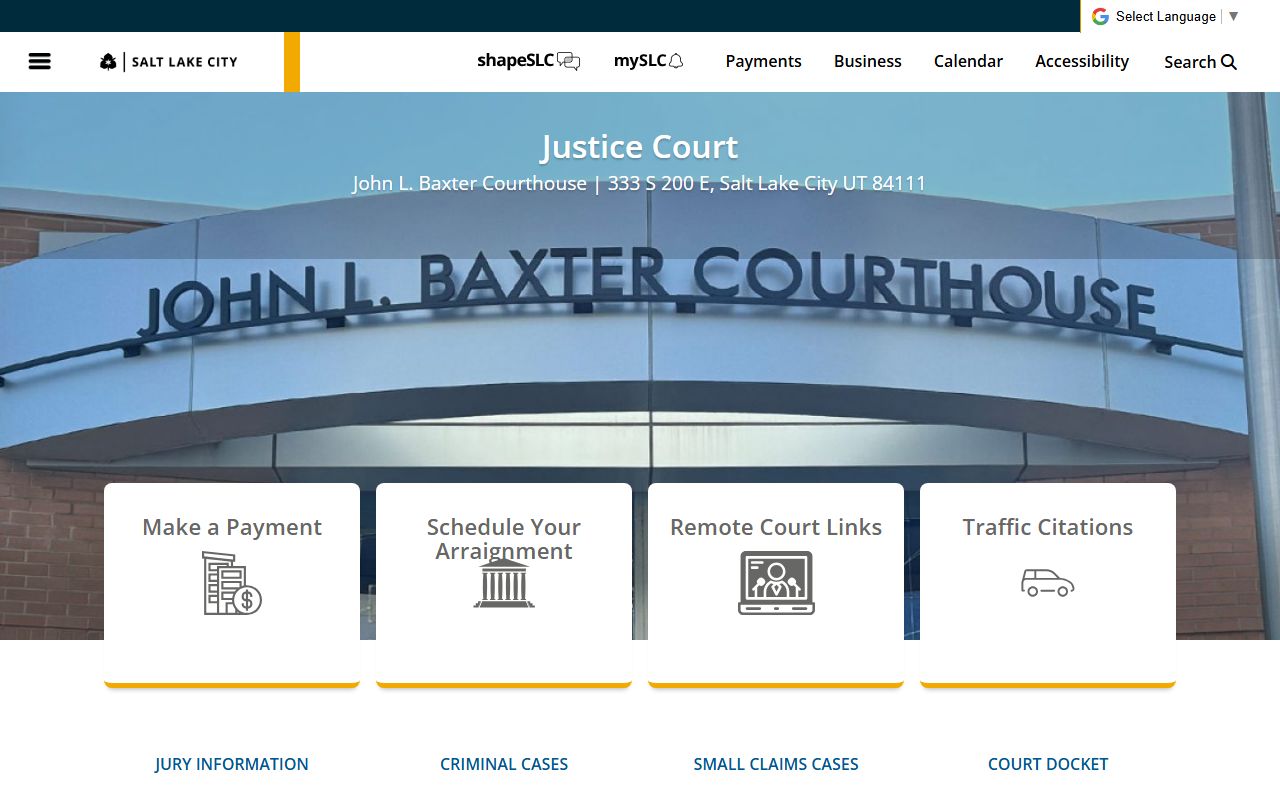 Salt Lake City Justice Court resources for 72 hour booking cases