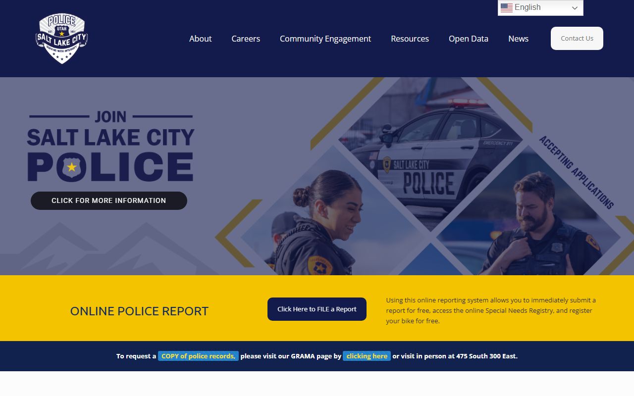 Salt Lake City Police Department website for 72 hour booking information
