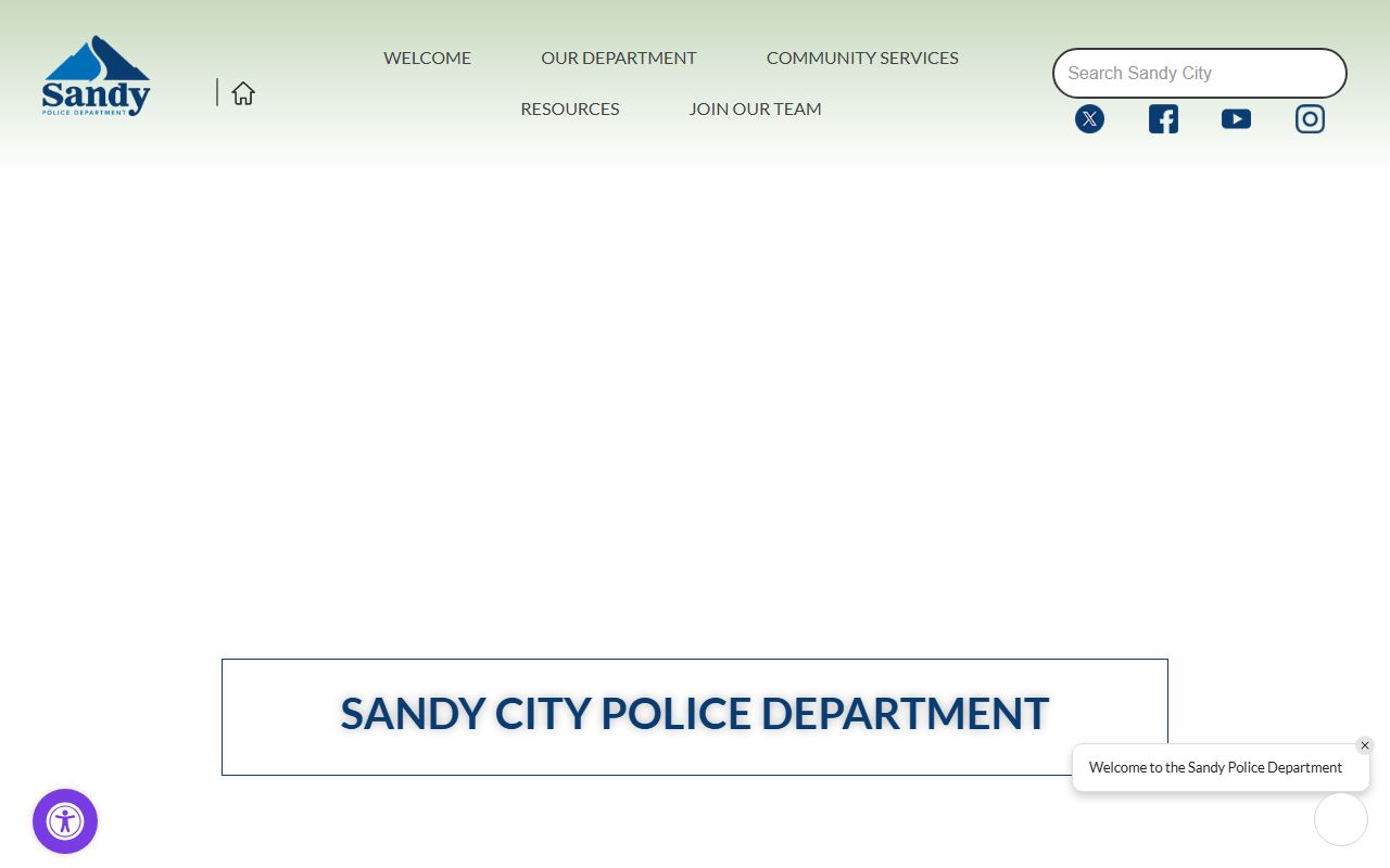Sandy City Police Department page for 72 hour booking inquiries