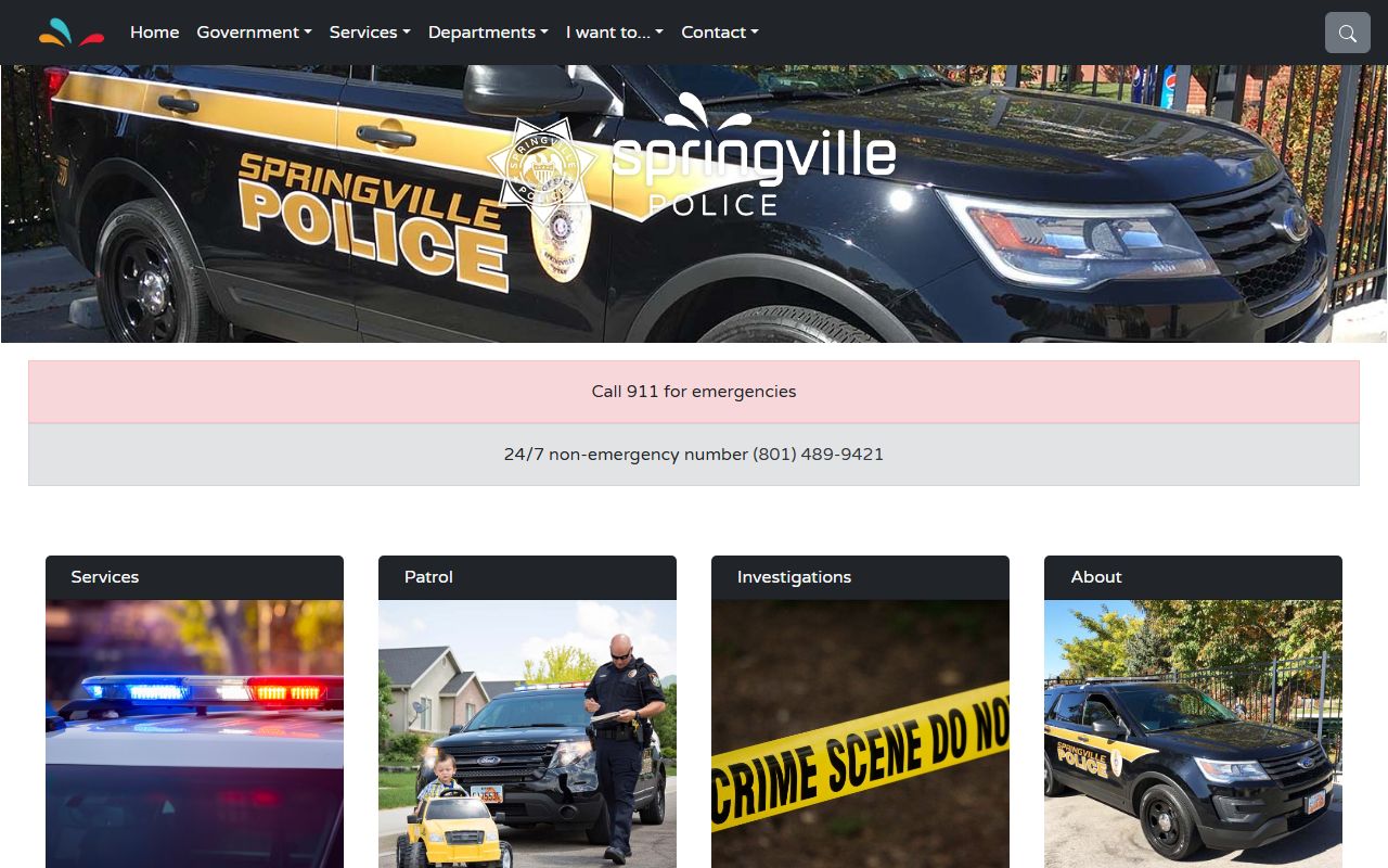 Springville Police Department website for 72 hour booking information