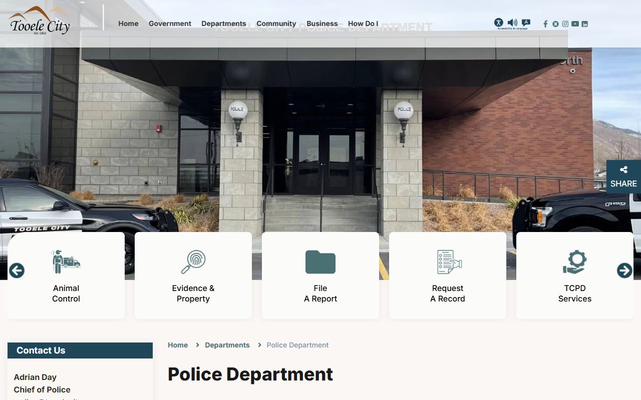 Tooele City Police Department website for 72 hour booking information