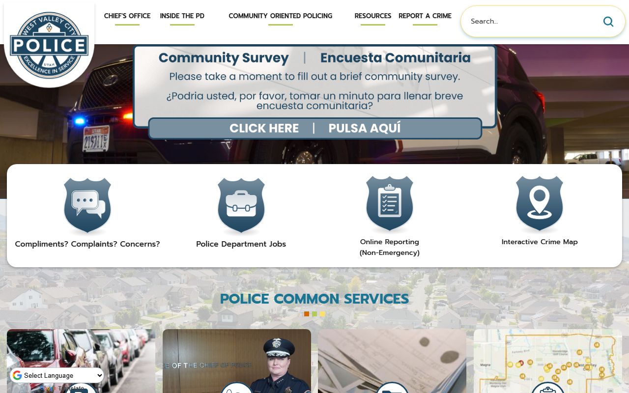 West Valley City Police Department website for 72 hour booking information