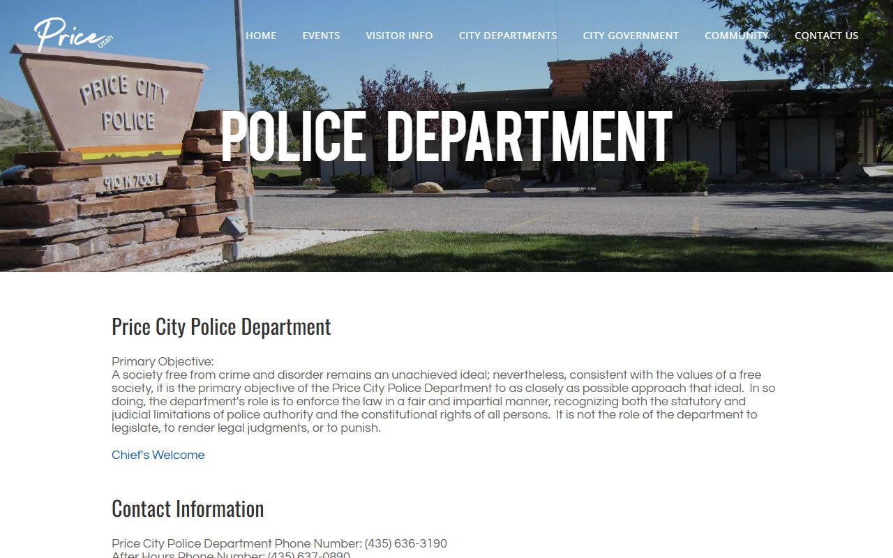 Carbon County 72 hour booking Price City Police Department website