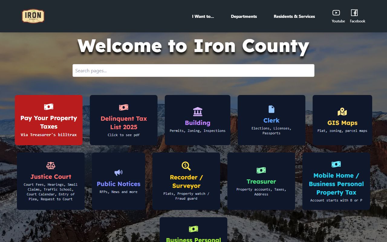 Iron County government website for 72 hour booking records