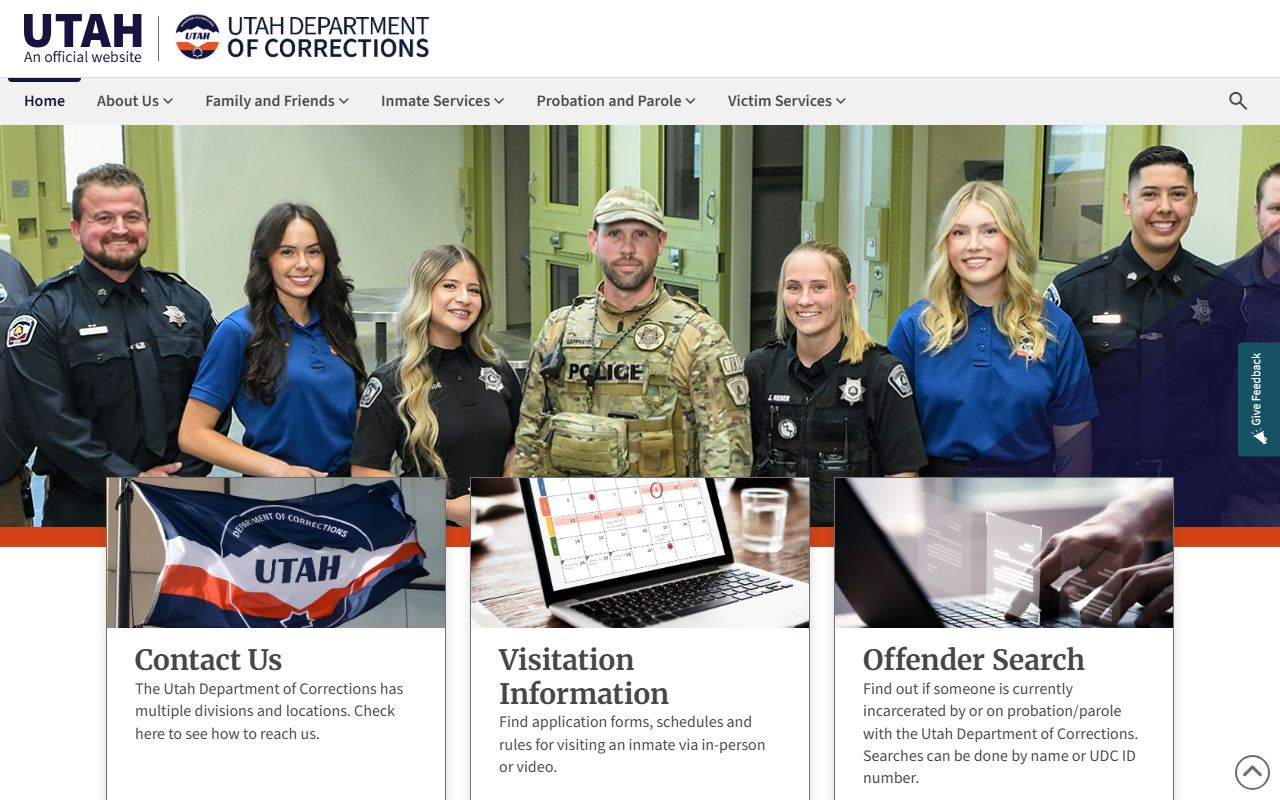 Utah Department of Corrections for Morgan County arrest and booking records