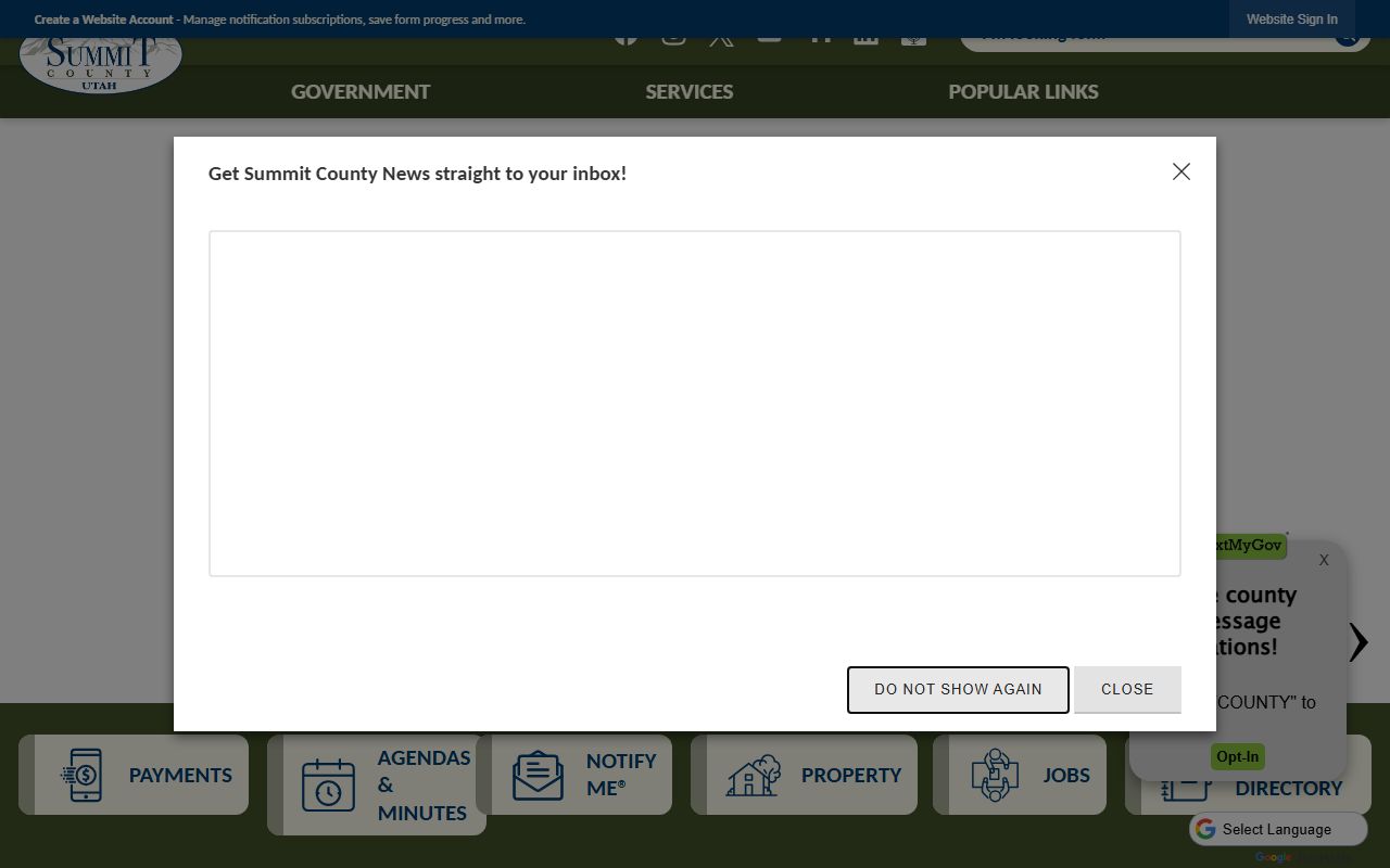 Summit County government website for 72 hour booking records