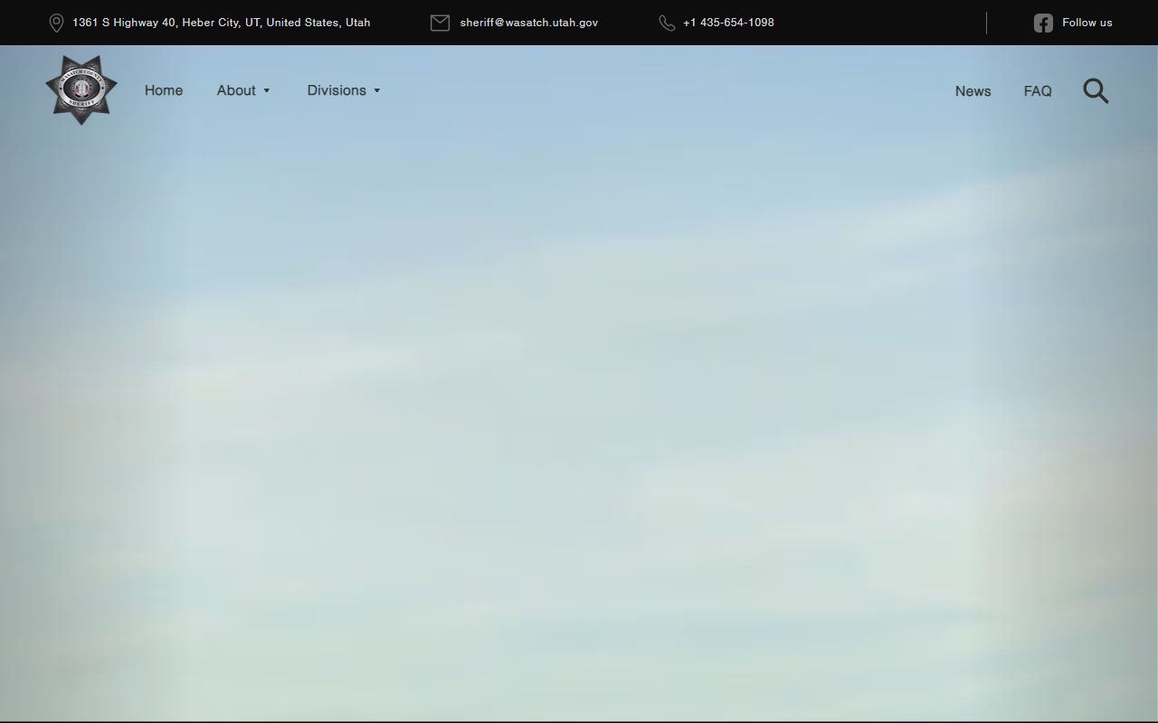 Wasatch County Sheriff's Office website for 72 hour booking records